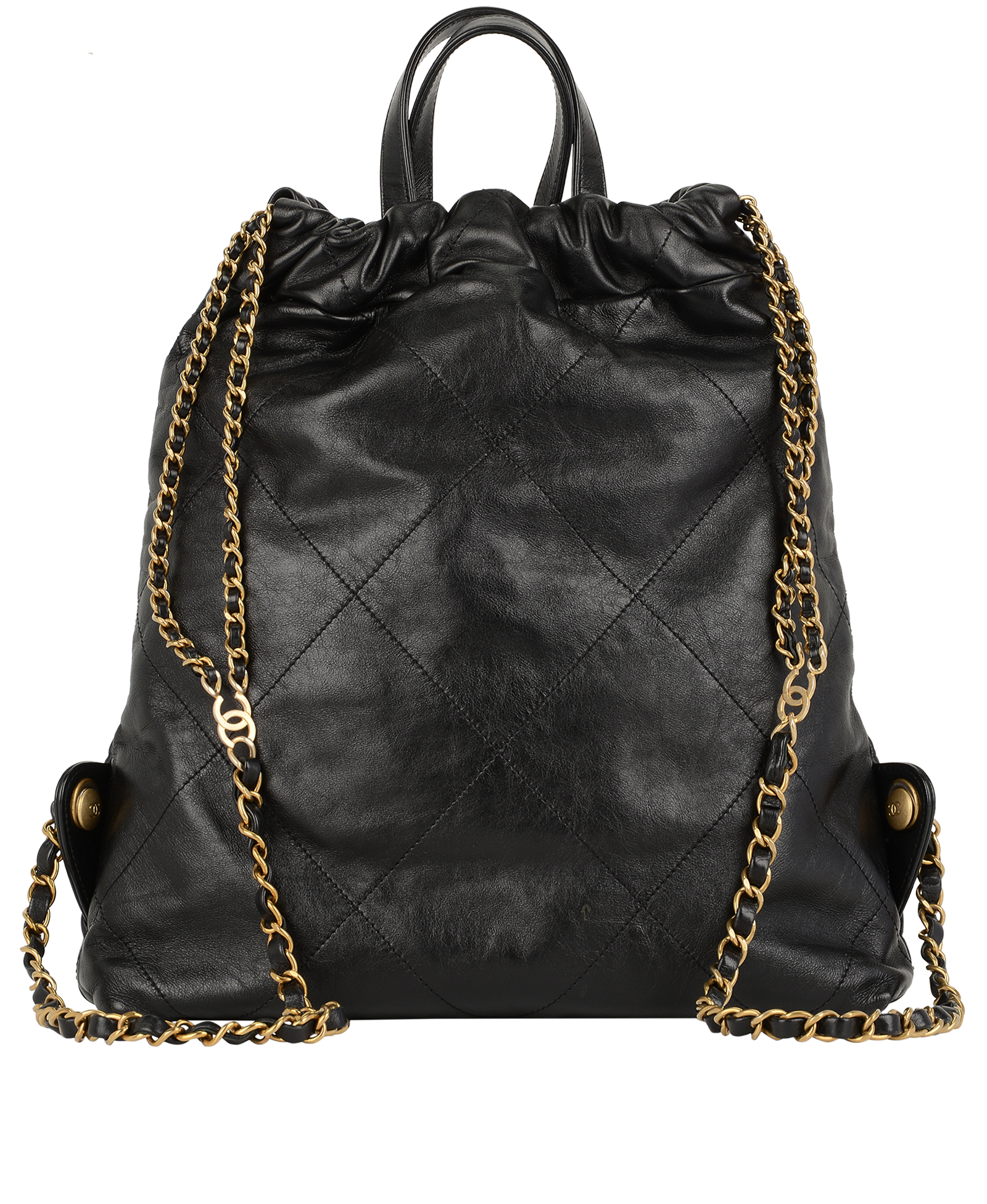 22 Backpack, &pound;3,100, Handbags, Black, Leather, Back view